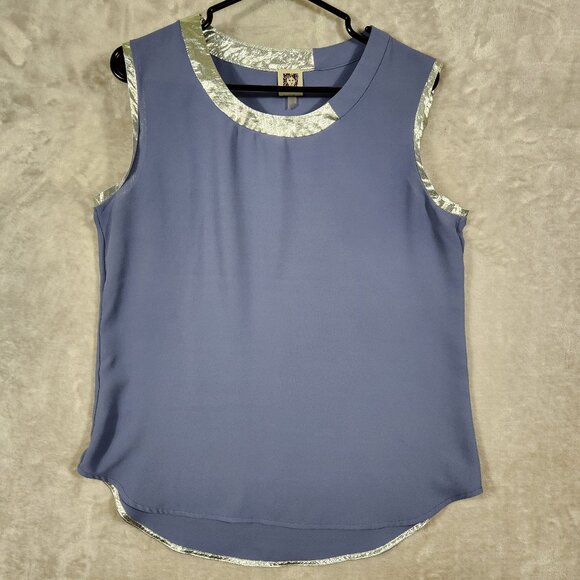 Anne Klein Purple Top with Metallic details Womens Size M - Picture 1 of 8